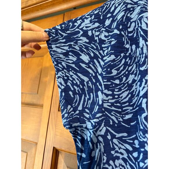 NWT Liz Claiborne Women's Drawstring Tee Blouse Short Sleeve Winter Blue Size XL - Picture 4 of 8